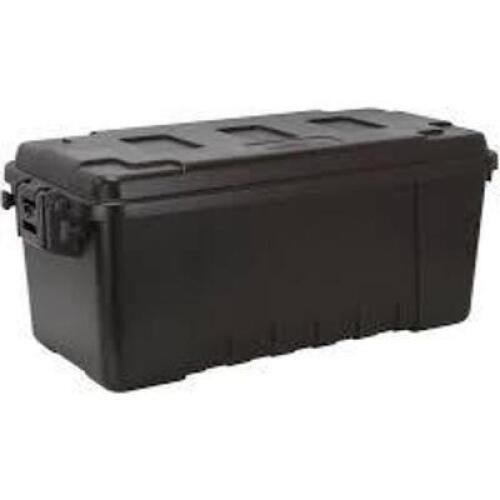 DESCRIPTION: (2) SPORTSMANS TRUNK STORAGE LOCKER BRAND/MODEL: PLANO #993456 INFORMATION: BLACK RETAIL$: $39.99 EA SIZE: 108 QT QTY: 2