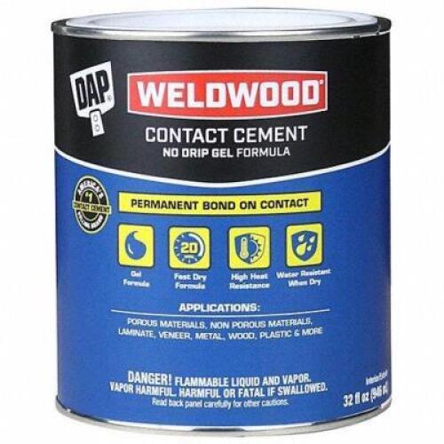 DESCRIPTION: (6) CONTACT CEMENT BRAND/MODEL: WELDWOOD #10L520 RETAIL$: $19.91 EA SIZE: 1 QT QTY: 6