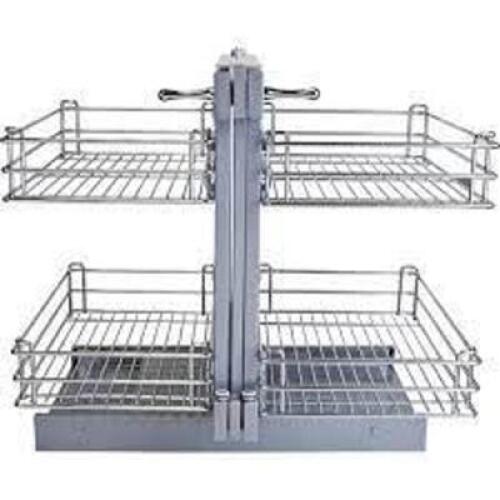 DESCRIPTION: (1) SHOW HAND METAL WIRE SHELF UNITE BRAND/MODEL: CORNER STORAGE SOLUTIONS INFORMATION: WIRE RETAIL$: $1000.00 EA SIZE: 20.5" DEPTH 26" H