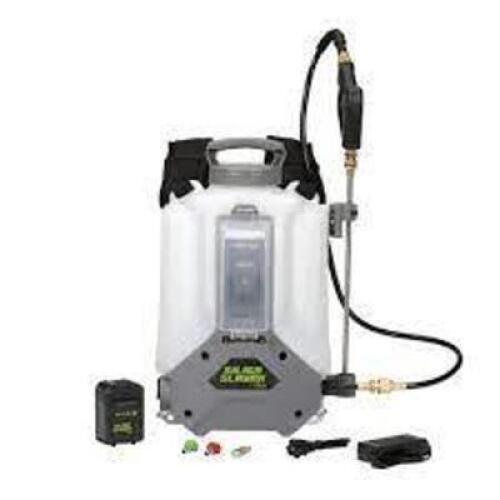 DESCRIPTION: (1) LITHIUM-ION BATTERY POWERED BACKPACK SPRAYER BRAND/MODEL: SILICA SLAYER #61UG99 RETAIL$: $351.05 EA SIZE: 4 GALLON QTY: 1