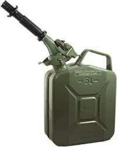 DESCRIPTION: (1) MILITARY SPEC JERRY CAN BRAND/MODEL: WAVIAN NATO RETAIL$: $55.00 EA SIZE: 5L QTY: 1