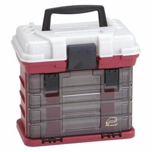 DESCRIPTION: (1) SMALL PARTS STORAGE SYSTEM BRAND/MODEL: PLANO MOLDING #437T79 RETAIL$: $48.24 EA SIZE: 7 in x 10 in, Red/Silver, 36 Compartments, 10