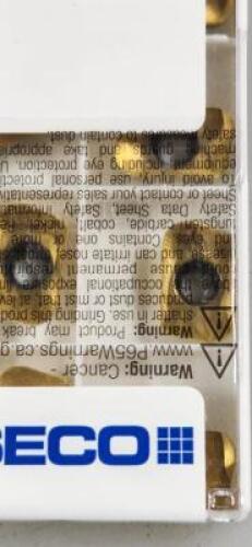 DESCRIPTION: (20) XOMX STYLE MILLING INSERTS BRAND/MODEL: SECO XOMX 120424TR-ME08 RETAIL$: $ 22.72 PER INSERT QTY: 20