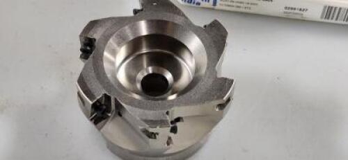 DESCRIPTION: (1) INDEXABLE SQUARE SHOULDER FACE MILL BRAND/MODEL: SECO R220.69-0080-18-6AN RETAIL$: 917 SIZE: 80mm CUT QTY: 1