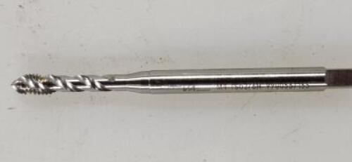 DESCRIPTION: (20) HSSCo8 MODIFIED BOTTOMING SPIRAL FLUTE TAP BRAND/MODEL: EMUGE 07944549 RETAIL$: 41.38 SIZE: M4x0.70 QTY: 20