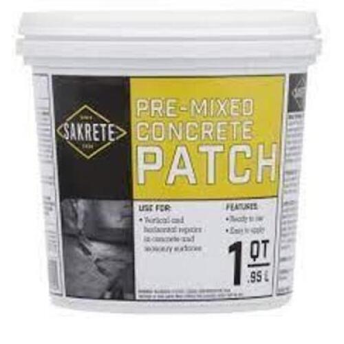 DESCRIPTION: (2) PRE MIXED CONCRETE PATCH BRAND/MODEL: SAKRETE RETAIL$: $11.83 EA SIZE: 1 QT QTY: 2