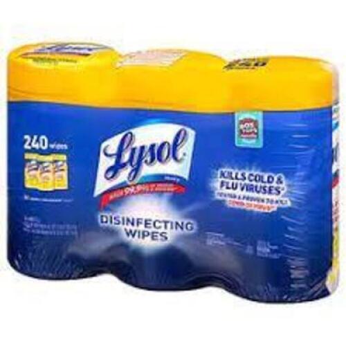 DESCRIPTION: (1) 3 PACK OF DISINFECTING WIPES BRAND/MODEL: LYSOL QTY: 1
