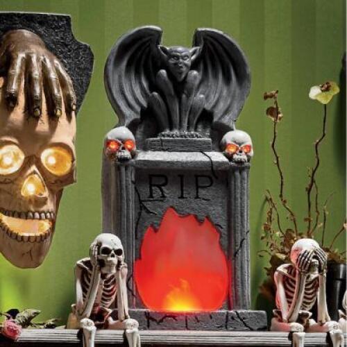 DESCRIPTION Lit Gargoyle On Tombstone CONDITION Brand New - In Box - Retail - $34.99 ADDITIONAL INFO Create the perfect creepy ambience for your home