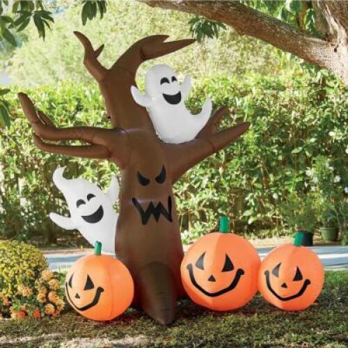 DESCRIPTION Lit 8 FT Haunted Tree Inflatable CONDITION Tested Good - In Box - Includes Nylon Inflatable, and Power Cord - Retail - $139.99 ADDITIONAL