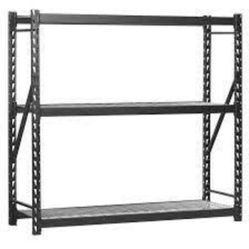DESCRIPTION: (1) WELDED STEEL STORAGE SHELF BRAND/MODEL: EDSAL/7224PRBWWD3 INFORMATION: BLACK/ALLOY STEEL RETAIL$: 309.99 SIZE: 24"D X 72"H X 77"W QTY