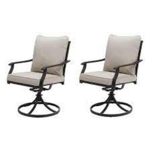 DESCRIPTION: (2) SWIVEL ROCKER DINING CHAIRS BRAND/MODEL: BETTER HOMES AND GARDENS INFORMATION: NEWPORT RETAIL$: $249.00 TOTAL QTY: 2