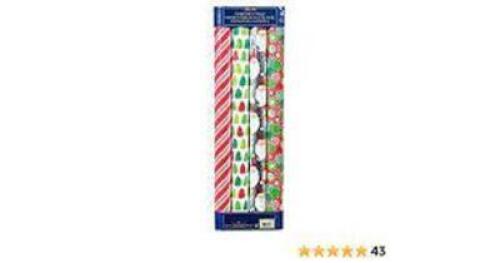 DESCRIPTION: (3) ROLLS OF DOUBLE-SIDED GIFT WRAP BRAND/MODEL: KIRKLAND SIGNATURE INFORMATION: 6 DIFFERENT STYLES RETAIL$: $16.99 TOTAL SIZE: 60 SQ FT