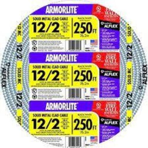 DESCRIPTION: (1) SOLID METAL CLAD CABLE BRAND/MODEL: SOUTHWIRE INFORMATION: BLACK AND WHITE RETAIL$: $214.00 EA SIZE: 12/2, 250' QTY: 1