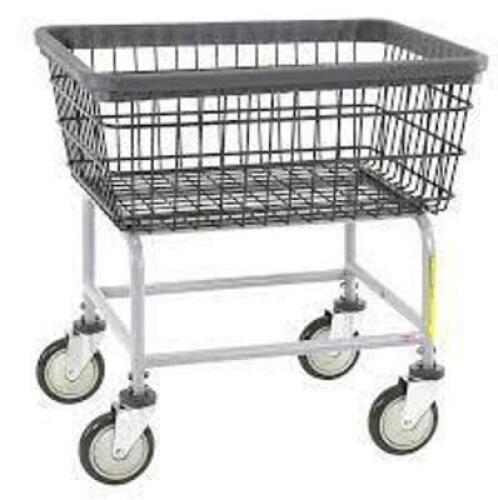DESCRIPTION: (1) LAUNDRY CART BRAND/MODEL: R&B WIRE #2-100E/D7 INFORMATION: BLACK RETAIL$: 164 QTY: 1