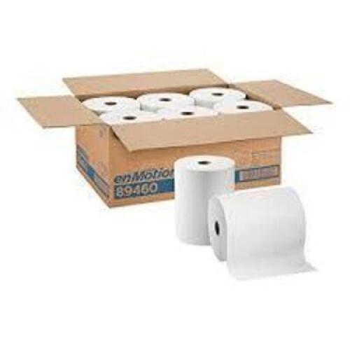 DESCRIPTION: (1) CASE OF (6) ROLLS OF HARDWOUND PAPER TOWELS BRAND/MODEL: ENMOTION #89460 INFORMATION: WHITE RETAIL$: $55.00 TOTAL QTY: 1