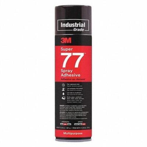 DESCRIPTION: (6) SPRAY ADHESIVE BRAND/MODEL: 3M SUPER 77 RETAIL$: $21.85 EA SIZE: 16 FL OZ QTY: 6