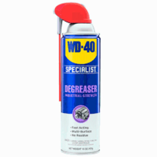 DESCRIPTION: (8) INDUSTRIAL STRENGTH DEGREASER BRAND/MODEL: WD-40 SPECIALIST RETAIL$: $8.98 EA SIZE: 15 OZ QTY: 8
