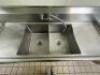 68" X 24" 2-COMPARTMENT STAINLESS SINK W/ BACKSPLASH - 5