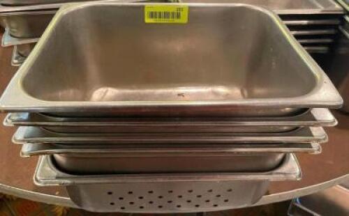 (4) HALF SIZE STAINLESS INSERTS- NO LIDS