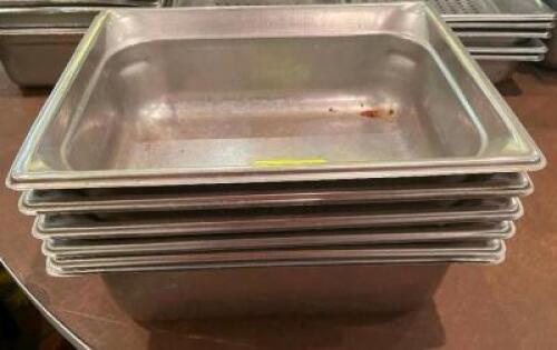 (6) HALF SIZE STAINLESS INSERTS.