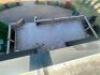 30' X 12.5' COMPOSITE WOOD DECK W/ METAL RAILING POSTS, LIGHTED BANISTERS, AND WIDE STAIRS