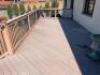 30' X 12.5' COMPOSITE WOOD DECK W/ METAL RAILING POSTS, LIGHTED BANISTERS, AND WIDE STAIRS - 6