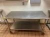 60" X 30" STAINLESS PREP TABLE ON CASTERS - 2