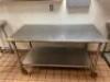 60" X 30" STAINLESS PREP TABLE ON CASTERS - 3