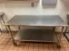 60" X 30" STAINLESS PREP TABLE ON CASTERS - 4