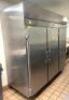 HUSSMANN 82" 3-DOOR SOLID REACH IN REFRIGERATOR ON CASTERS - 3