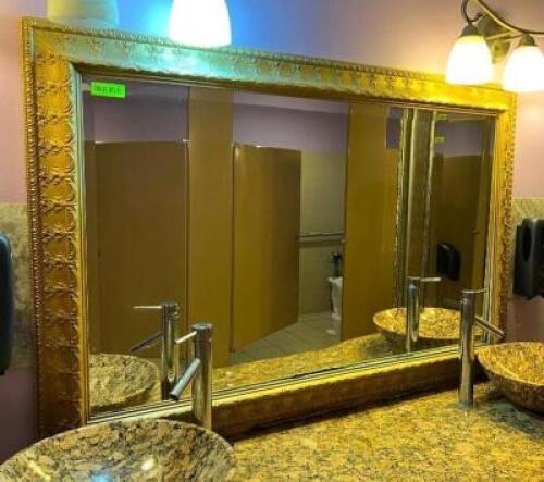 56" X 39" FRAMED WALL MIRROR-GOLD