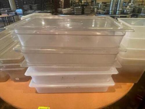 CONTENTS OF TABLE - ASSORTED PLASTIC INSERTS AND CONTAINERS.