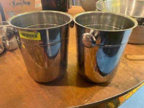 (2) STAINLESS CHAMPAGNE BUCKETS - NO STANDS