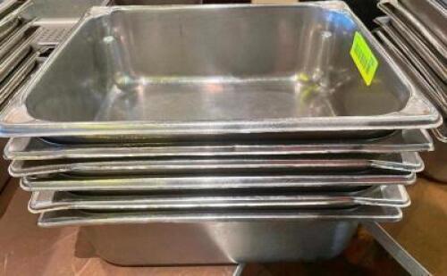 (6) HALF SIZE STAINLESS INSERTS.