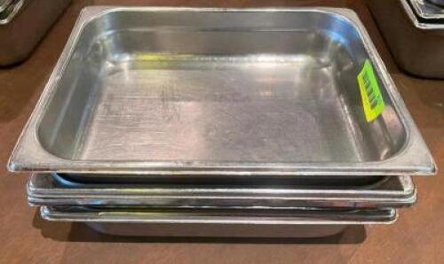 (6) HALF SIZE STAINLESS INSERTS.