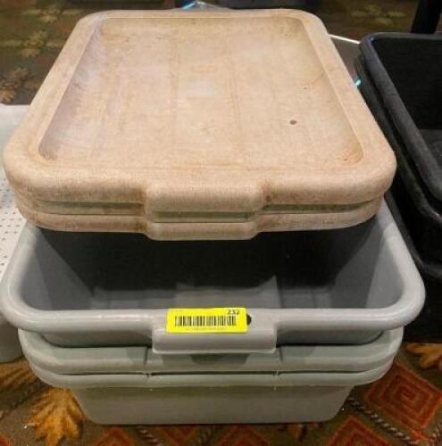 (3) ASSORTED PLASTIC BUS TUBS