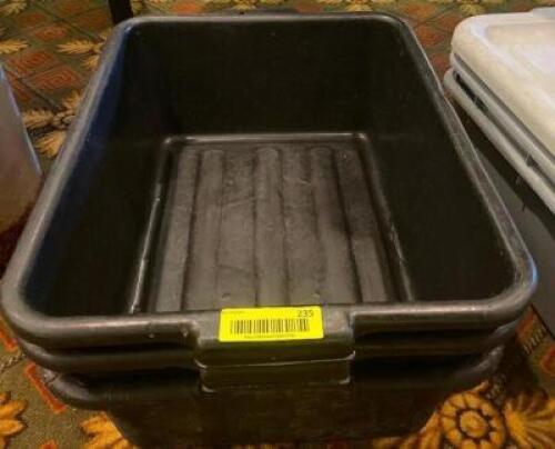 (3) ASSORTED PLASTIC BUS TUBS