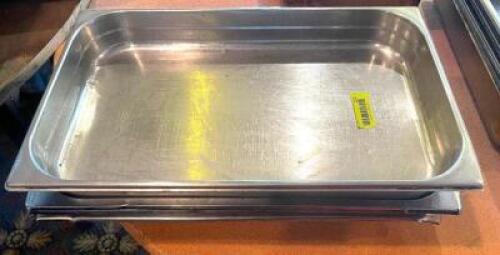 (3) FULL SIZE STAINLESS INSERTS - NO LIDS