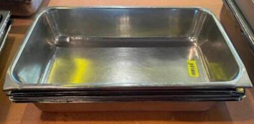 (4) FULL SIZE STAINLESS INSERTS - NO LIDS