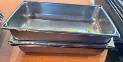 (3) FULL SIZE STAINLESS INSERTS - NO LIDS