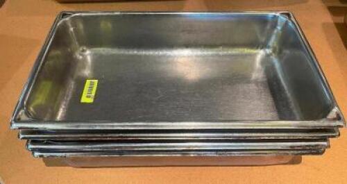 (4) FULL SIZE STAINLESS INSERTS - NO LIDS