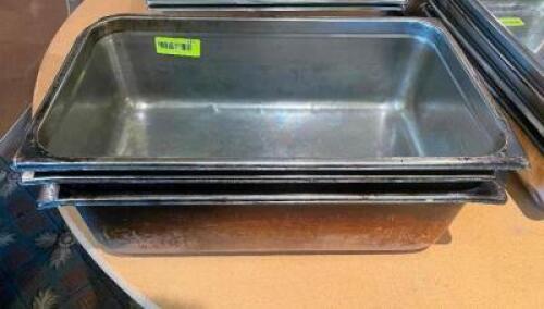 (3) FULL SIZE STAINLESS INSERTS - NO LIDS