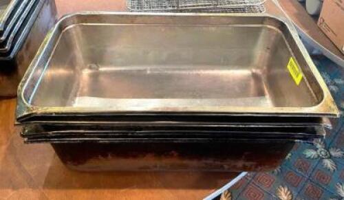 (4) FULL SIZE STAINLESS INSERTS - NO LIDS