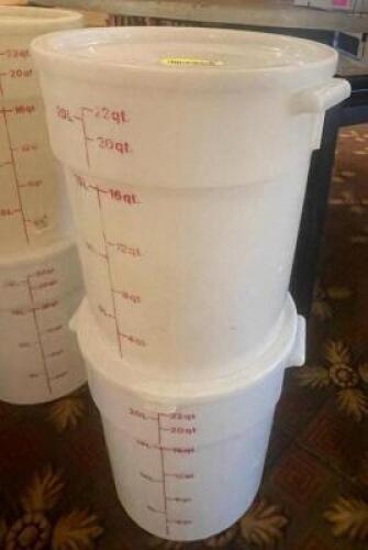 (2) 22 QT PLASTIC CONTAINERS W/ LIDS