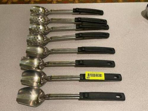 (8) STAINLESS SERVING SPOONS.