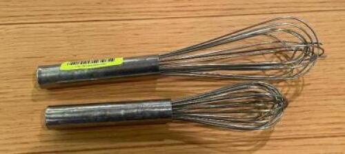(2) ASSORTED STAINLESS WHISKS