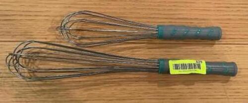 (2) ASSORTED STAINLESS WHISKS