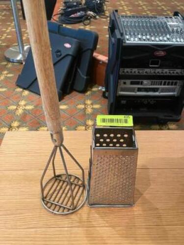 MASHER AND CHEESE GRATER.