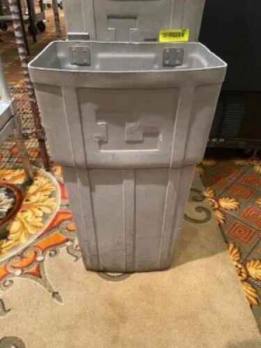 (6) GREY PLASTIC HANGING SHELF BUCKETS