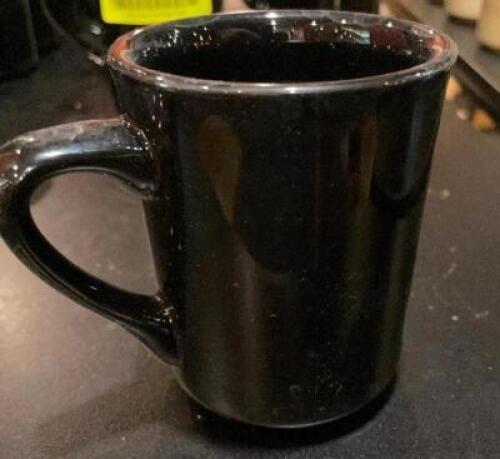 (15) BLACK CERAMIC COFFEE MUGS